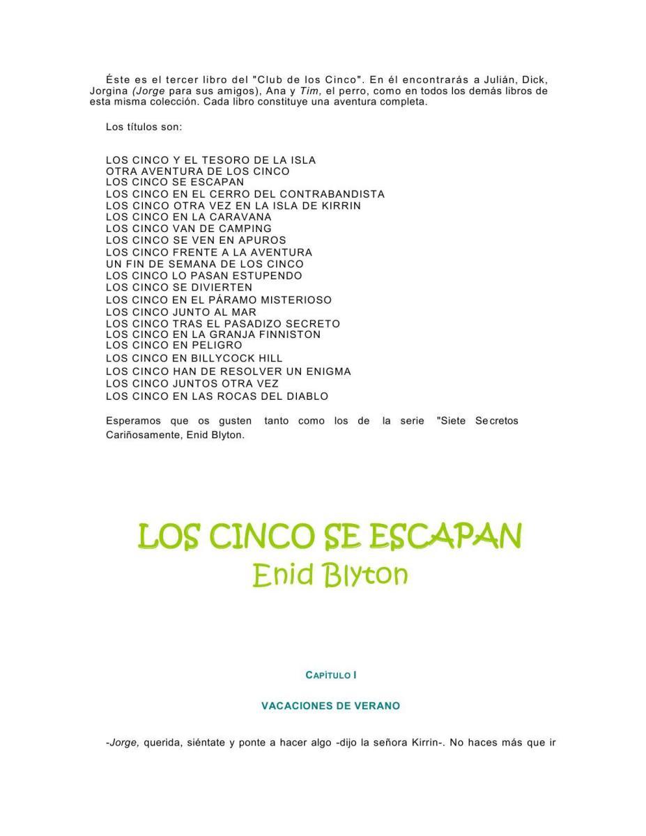 Portada de 03 los cinco se escapan